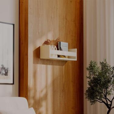 Imagem de Prateleira Porta Livro Bege Claro 50 X 12cm Suporte Invisivel