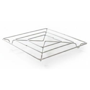 Imagem de Kit Descanso de Panela Inox Quadrado 14cm  Apoio para Panela Quente Re