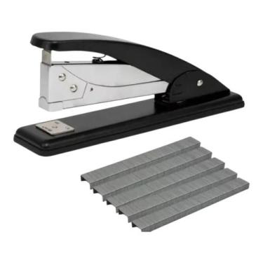 Imagem de Grampeador De Mesa 25 Fls 20 Cm Metal Preto + Grampo 26/6 - YINS