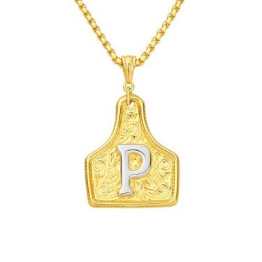 Imagem de rgwtgkyh Colar feminino com fivela de cinto prata com pingente de letra inicial ocidental delicado colar com pingente de letra personalizada joias presentes para cowgirl cowboy, Large, Metal, Sem