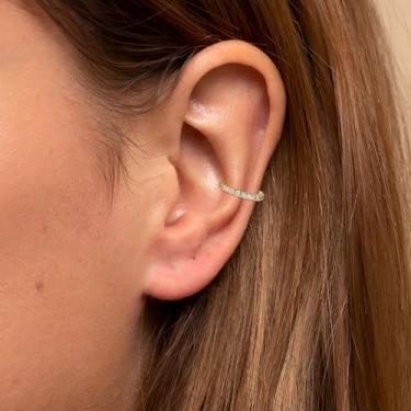 Imagem de Brincos de orelha para mulheres, brincos falsos de ouro 14 k com clipe de cartilagem sem piercing