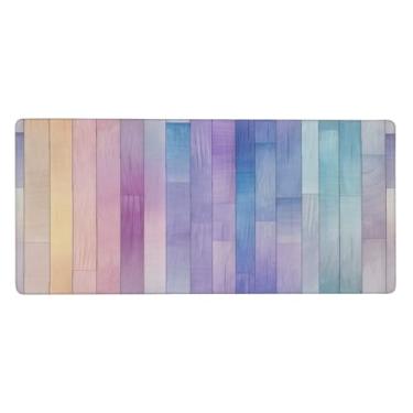 Imagem de Tapete grande de madeira colorido para mouse pad à prova d'água para computador protetor de mesa estendido tapete de borracha antiderrapante para escritório, computador, teclado, laptop e mesa de casa