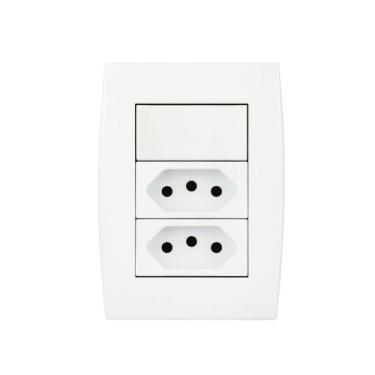 Imagem de Conjunto 1 Interruptor Simples e 2 Tomadas 20A Soprano Ilus