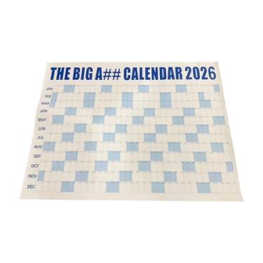 Imagem de harayaa Calendário de parede 2026, 12 meses, 365 dias, grande, anual, de janeiro a dezembro de 2026, para escritório, casa, escola e academia, Azul