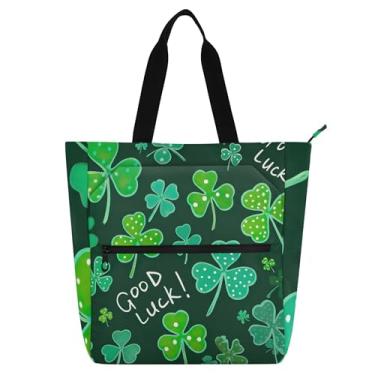 Imagem de GAIGEO Bolsa de trabalho feminina de lona verde azul-petróleo para escola de praia bolsa carteiro para amantes de livros