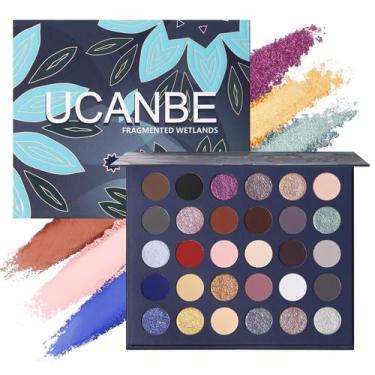 Imagem de Paleta de maquiagem para sombras UCANBE de 30 cores em tons terrosos e