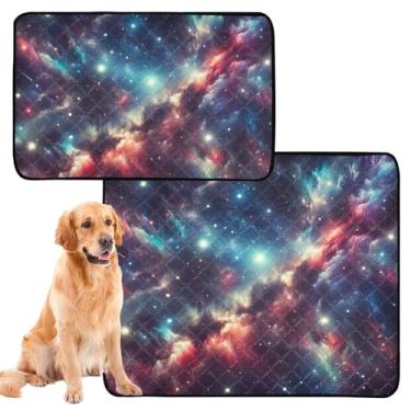 Imagem de TSENQUE Almofadas de xixi laváveis para cães de estimação, à prova d'água, tapete de cercadinho de nebulosa cintilante, reutilizável, almofada de xixi para cães, pequeno x pacote com 3