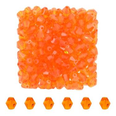 Imagem de Mandala Crafts Contas de cristal bicone laranja de 8 mm – 200 contas de vidro facetadas para fabricação de joias, pulseiras, colares, brincos e contas