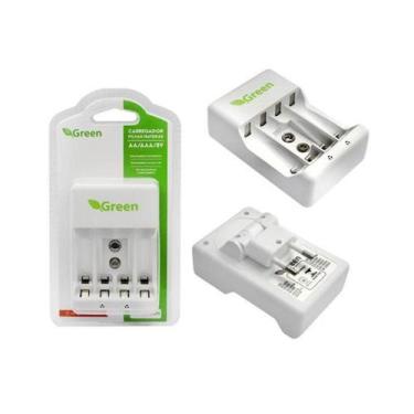 Imagem de Carregador De Pilhas Aa/Aaa/9V Bivolt Green Novo