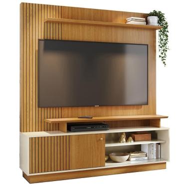 Imagem de Estante Home Tv 75 Polegadas 160 Cm 1 Porta Ares Madetec Cinamomo Off White
