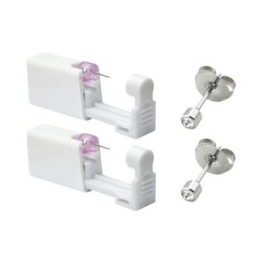 Imagem de Kit De Pistola De Perfuração De Orelha Descartável Com Brincos E Brinc