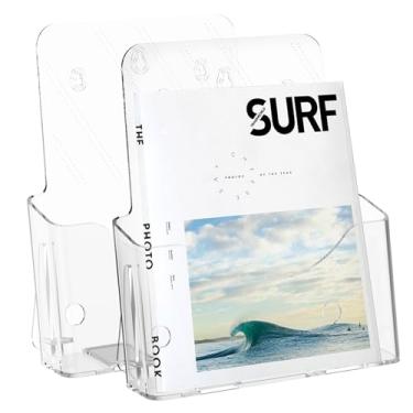 Imagem de Pacote com 2 porta-folhetos A4, suporte de folhetos de acrílico com orifício para pendurar, folheto, suporte para escritório, restaurante, recepção