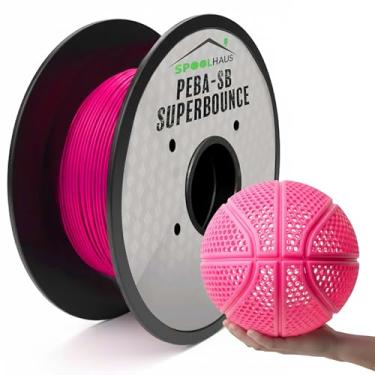 Imagem de Filamento PEBA Filamento Flexível de Alta Rebote Super TPU Resistência à Base de Nylon 1,75 mm 78% Retorno de Energia Bouncy Airless Basquete Leve Impressora 3D Filamento SpoolHaus Superbounce (Rosa
