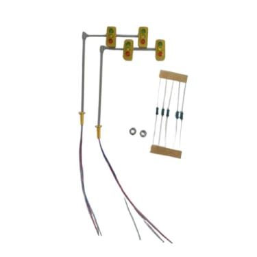 Imagem de KiBcsLic Conjunto de 2 semáforos para maquete de, acessórios realistas para decoração de cenários ferroviários e arquitetura.