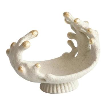 Imagem de oshhni Bandeja organizadora de maquiagem para perfumes e joias, ideal para decoração de ambientes. Prato decorativo para joias e acessórios, perfeito para, 26cmx22.5cm