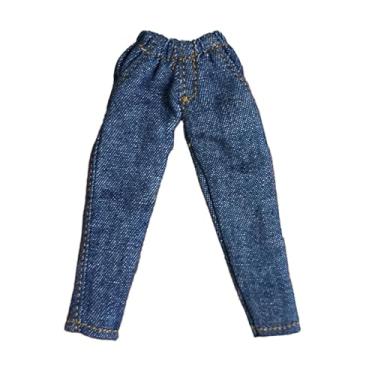 Imagem de Kokiya Roupa para Figura de ação em Escala 1/12, Calça Jeans para Vestir, Miniaturas de Roupa de Tecido Moderna para Bonecas de 15 cm (6 polegadas), Azul Claro