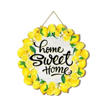 Imagem de WeiLaiKeQi Guirlanda decorativa para porta de entrada, enfeite de parede divertido, placa de madeira para pendurar, ideal para decoração de pátio, casa de campo,