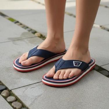 Imagem de Chinelo Infantil Meninos Cartago Malaga Sport II - Cinza/Azul, 35