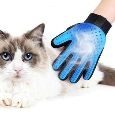 Imagem de Luvas profissionais premium para cuidados com animais de estimação – ferramenta de limpeza, escovação e limpeza para cães e gatos, removedor de pelo suave