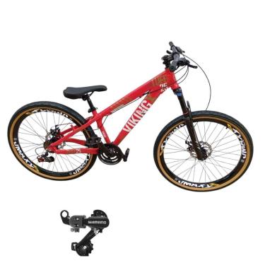 Imagem de Bicicleta 26 VikingX T25 21v Cambio Traseiro Shimano Pneu Aro 26 Balão Faixa Amarela-Unissex