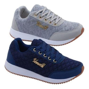 Imagem de Tênis Feminino Promoção - Kit 2 Tênis Caminhada Confortável - Vanelli,