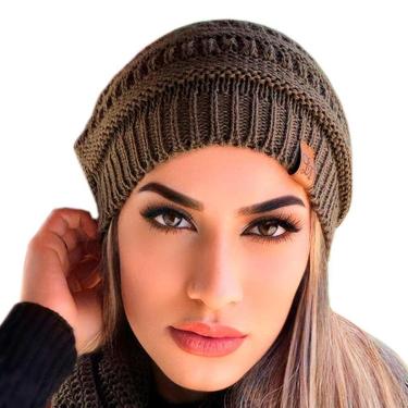 Imagem de Touca feminina masculina gorro lã grossa tricot frio inverno-Unissex