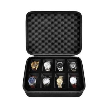 Imagem de Caixa Organizadora De Relógios Masculina Com 8 Compartimentos Para Rel