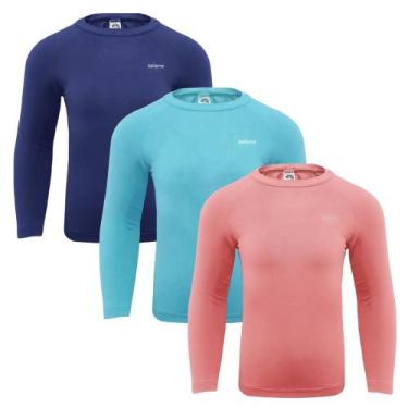 Imagem de Kit 3 Camisas Térmicas Selene Proteção UV50+ Juvenil, Marinho, Azul, 1