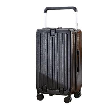 Imagem de Tourister Bagagem para PC com alça larga e abertura frontal de 26 polegadas: mala multifuncional com porta USB e separação entre seco e úmido(Brilliant black,22 inches)