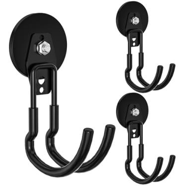 Imagem de MVP BOY Ganchos utilitários magnéticos resistentes, ganchos de armazenamento tipo J, com camada antiderrapante, adequados para armários de metal, tábuas de pendurar, prateleiras de garagem