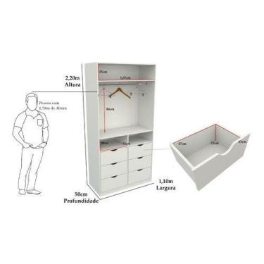 Imagem de Armário Cabideiro Gaveta Misto M54 100% Mdf Closet Loja - VETORIAL MÓV