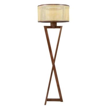 Imagem de Luminária de Piso Liz em madeira maciça e tela - Bac Móveis, Natural
