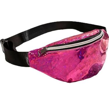 Imagem de Bolsa de cinto para mulheres, pequena, moderna, pochete transversal com alça ajustável, bolsa de peito para treino, corrida, viagem, caminhada, P001, One Size