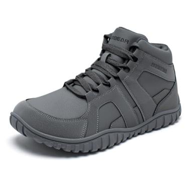 Imagem de HOBIBEAR Barefoot Boots Tênis masculino, feminino, bico largo, quente, cano baixo, impermeável, para inverno e uso ao ar livre, Cinza, 13 Wide Women/11.5 Wide Men
