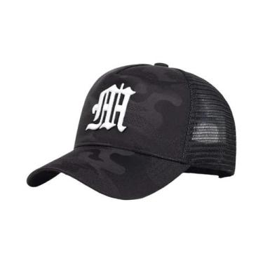 Imagem de Boné De Beisebol Ajustável Com Bordado De Letra M Camuflado, Chapéu Ca