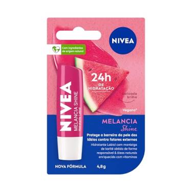 Imagem de NIVEA Hidratante Labial Melancia Shine 4,8g, Hidratação Intensa 24h, Cor Suave, Brilho Delicado, Cuidado Diário, Manteiga de Karité