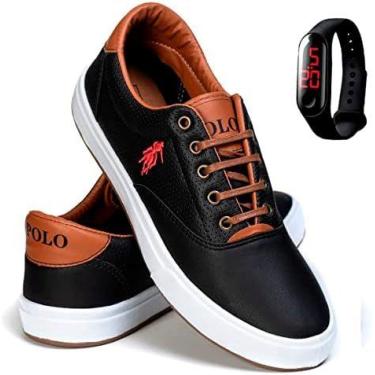 Imagem de Tênis Sapatênis Masculino Confort Polo Way + Casual, Preto, 41