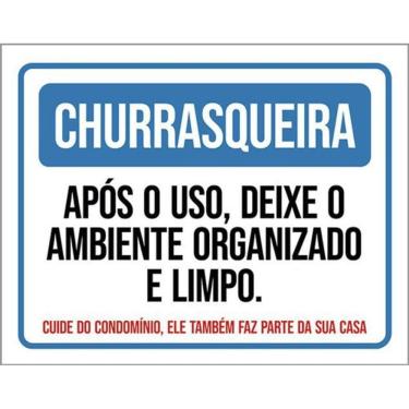 Imagem de Kit 3 Placa Churrasqueira Deixe Ambiente Organizado 36X46
