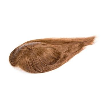 Imagem de Aplique de testa Renda suíça com peruca ao redor para homens, unidades de sistema cabelo humano indiano longo 6#(16 inches)