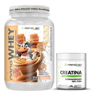 Imagem de Whey Protein Creatina 300g Combo Hipertrofia Ganho Massa - Nanogen Bio