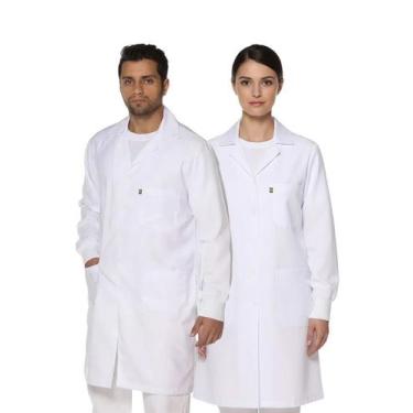 Imagem de Jaleco unissex manga longa em algodão com punho - Demorgan Uniformes, 