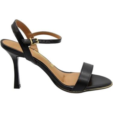 Imagem de Sandália Salto Alto Fino Aberta Vizzano Glamurosa Feminina, 35, Preto