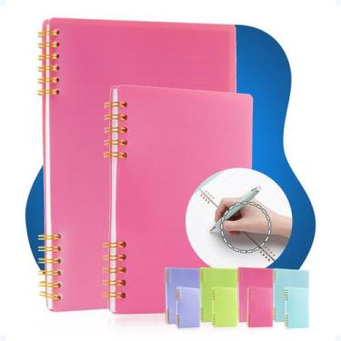 Imagem de Kit 2 Caderno Pauta A5 A6 Pequeno 80 Folhas Argola Anotações - Hxt, Ro