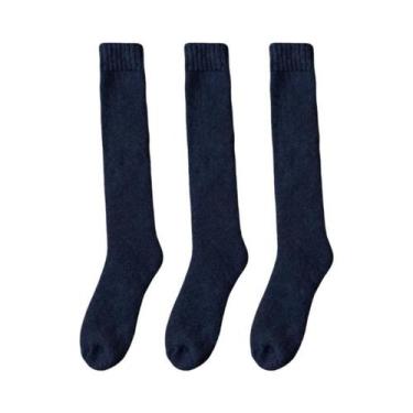 Imagem de Meias Masculinas De Inverno, Grossas E Quentes, De Lã Merino, Até O Jo