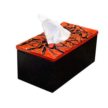 Imagem de Capa de caixa de lenços em relevo de flores vintage, suporte de tecido de resina impermeável estilo pastoral, dispensador de lenços faciais, porta-guardanapos