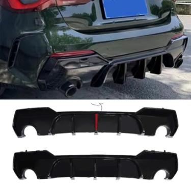 Imagem de Spoiler de para-choque traseiro para carro peça de modificação do difusor de lábio compatível com 4 séries 2 portas G22 2020-2025 capa de proteção de para-choque acessórios de carro (com luz)