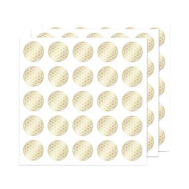 Imagem de Adesivos De PVC Autoadesivos Flor Dourada Da Vida, Etiquetas Transpare