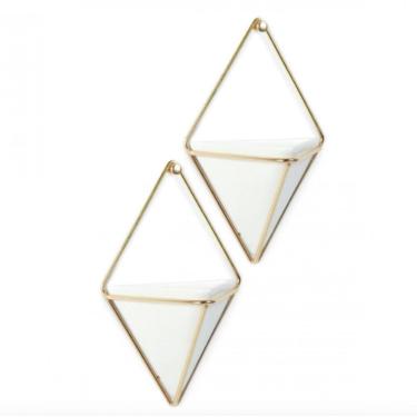 Imagem de Conjunto de Vaso De Parede 2 Peças Branco Trigg - Umbra