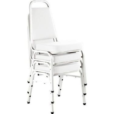 Imagem de Kit com 3 Cadeiras Empilháveis Linha Hotel Plus Branco