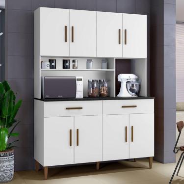 Imagem de Armario De Cozinha 8 Portas 2 Gavetas Fortaleza Cor:branco